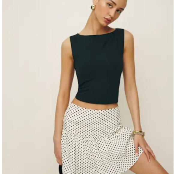 Reformation Mabel Skirt Eclipse Dot - Size 2 - Picture 1 of 3